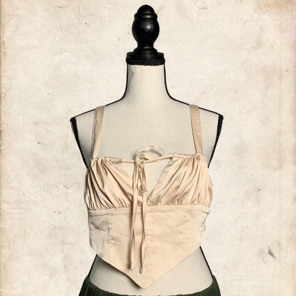 Forever 21 Cream/Pink Corset Top